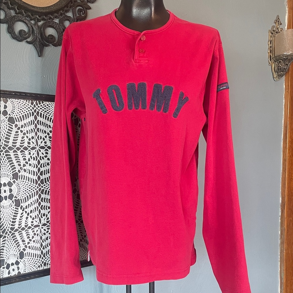 Tommy Hilfiger Red Long Sleeve Tee